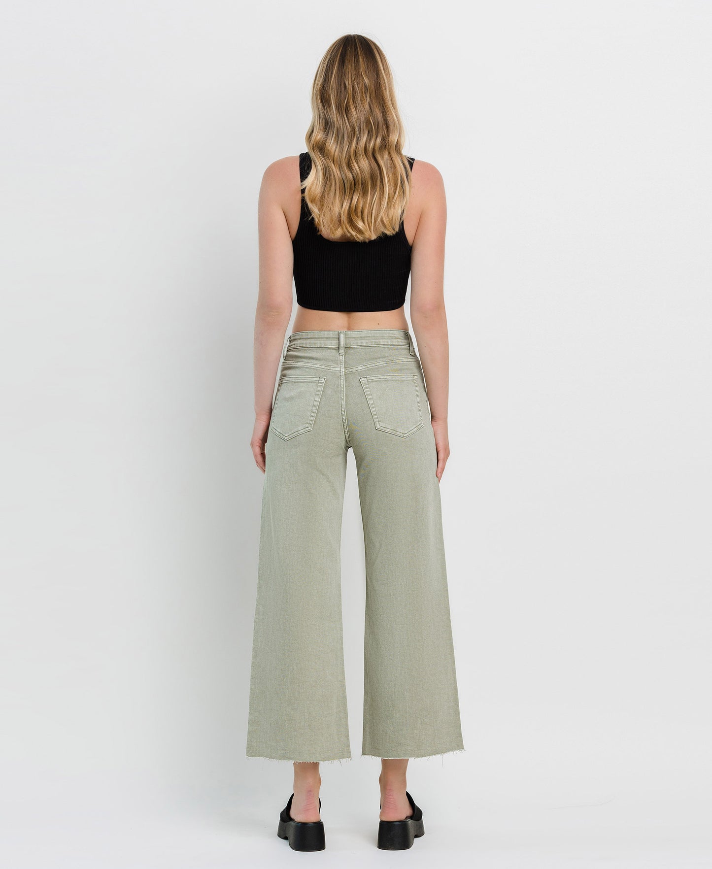 Back product images of Swamp - High Rise Ankle Wide Leg Jeans