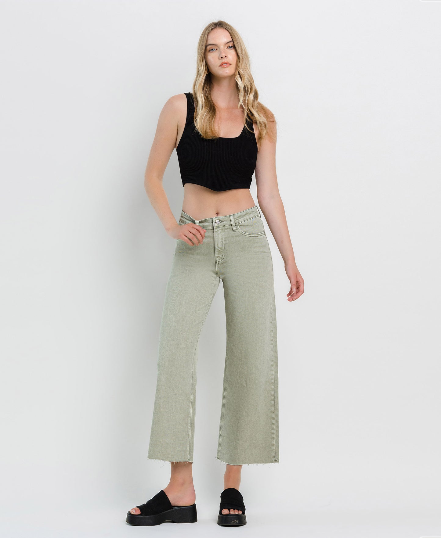 Front product images of Swamp - High Rise Ankle Wide Leg Jeans