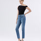 Left 45 degrees product image of Defeat - High Rise Slim Straight Jeans