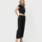 Right 45 degrees product image of Black - High Rise Crop Wide Leg Jeans
