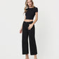 Left 45 degrees product image of Black - High Rise Crop Wide Leg Jeans