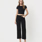 Front product images of Black - High Rise Crop Wide Leg Jeans