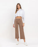 Front product images of Chocolate Malt - High Rise Crop Wide Leg Jeans