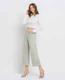 Right 45 degrees product image of Desert Sage - High Rise Cropped Wide Leg Jeans