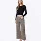 Left 45 degrees product image of Leopard - High Rise Animal Print Raw Hem Crop Wide Leg Jeans