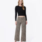 Front product images of Leopard - High Rise Animal Print Raw Hem Crop Wide Leg Jeans
