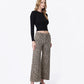 Right 45 degrees product image of Leopard - High Rise Animal Print Raw Hem Crop Wide Leg Jeans