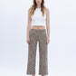 Front product images of Leopard - High Rise Animal Print Raw Hem Crop Wide Leg Jeans