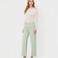 Left 45 degrees product image of Mint - High Rise Raw Hem Crop Wide Leg Jeans