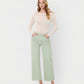 Front product images of Mint - High Rise Raw Hem Crop Wide Leg Jeans