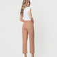 Back product images of Mocha - High Rise Raw Hem Crop Wide Leg Jeans