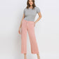 Front product images of Silver Pink - High Rise Crop Wide Leg Jeans