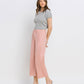 Left 45 degrees product image of Silver Pink - High Rise Crop Wide Leg Jeans