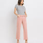 Right 45 degrees product image of Silver Pink - High Rise Crop Wide Leg Jeans