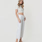 Right 45 degrees product image of Optic White - High Rise Crop Wide Leg Jeans