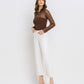 Left 45 degrees product image of Optic White - High Rise Crop Wide Leg Jeans