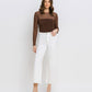 Front product images of Optic White - High Rise Crop Wide Leg Jeans