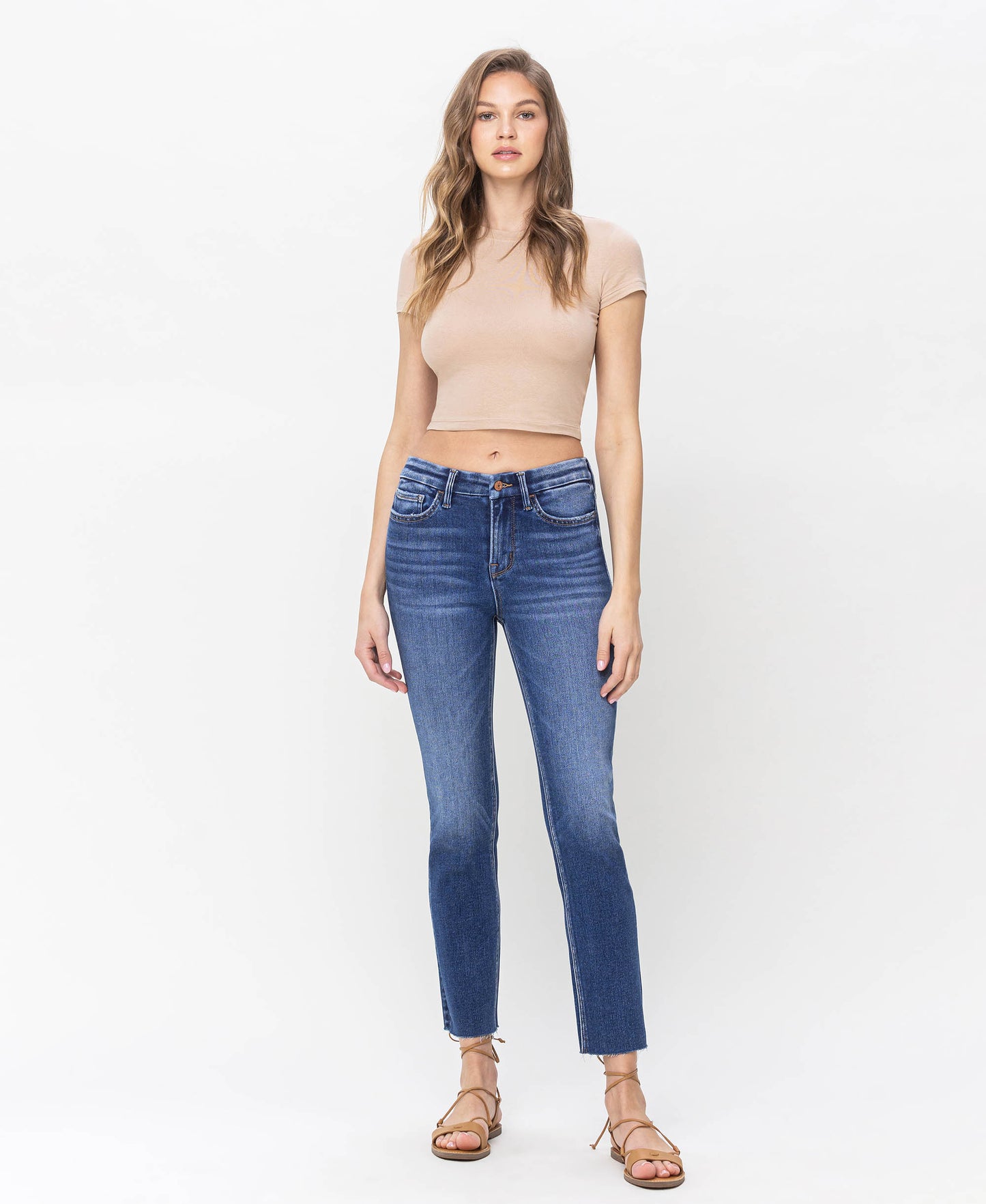 Front product images of Delicate - High Rise Slim Straight Jean