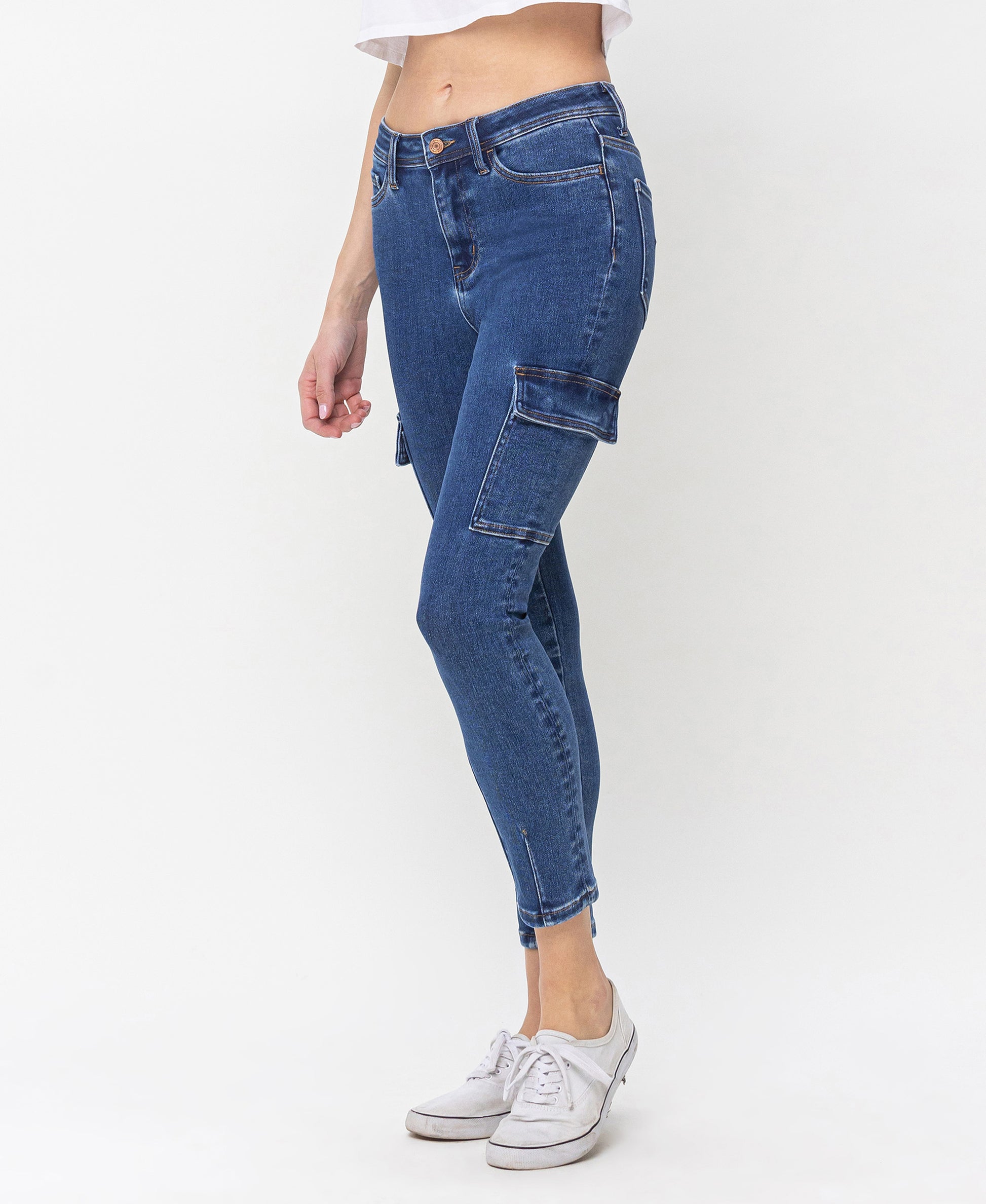 Left 45 degrees product image of Distinguished - High Rise Crop Skinny Jeans