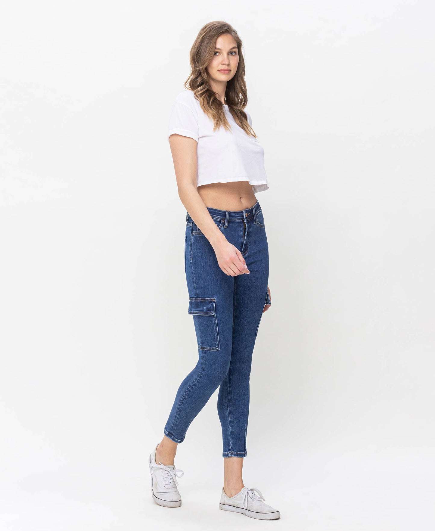 Right 45 degrees product image of Distinguished - High Rise Crop Skinny Jeans