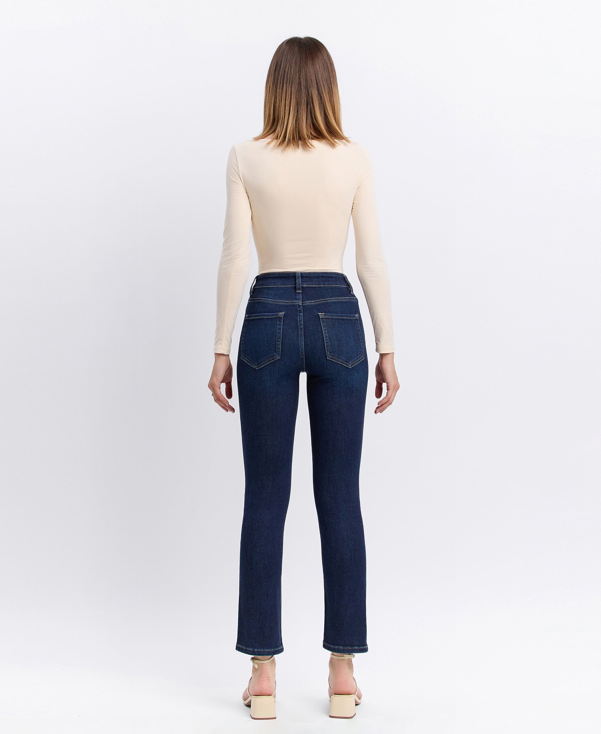 Back product images of Enraptured - High Rise Ankle Slim Straight Jeans