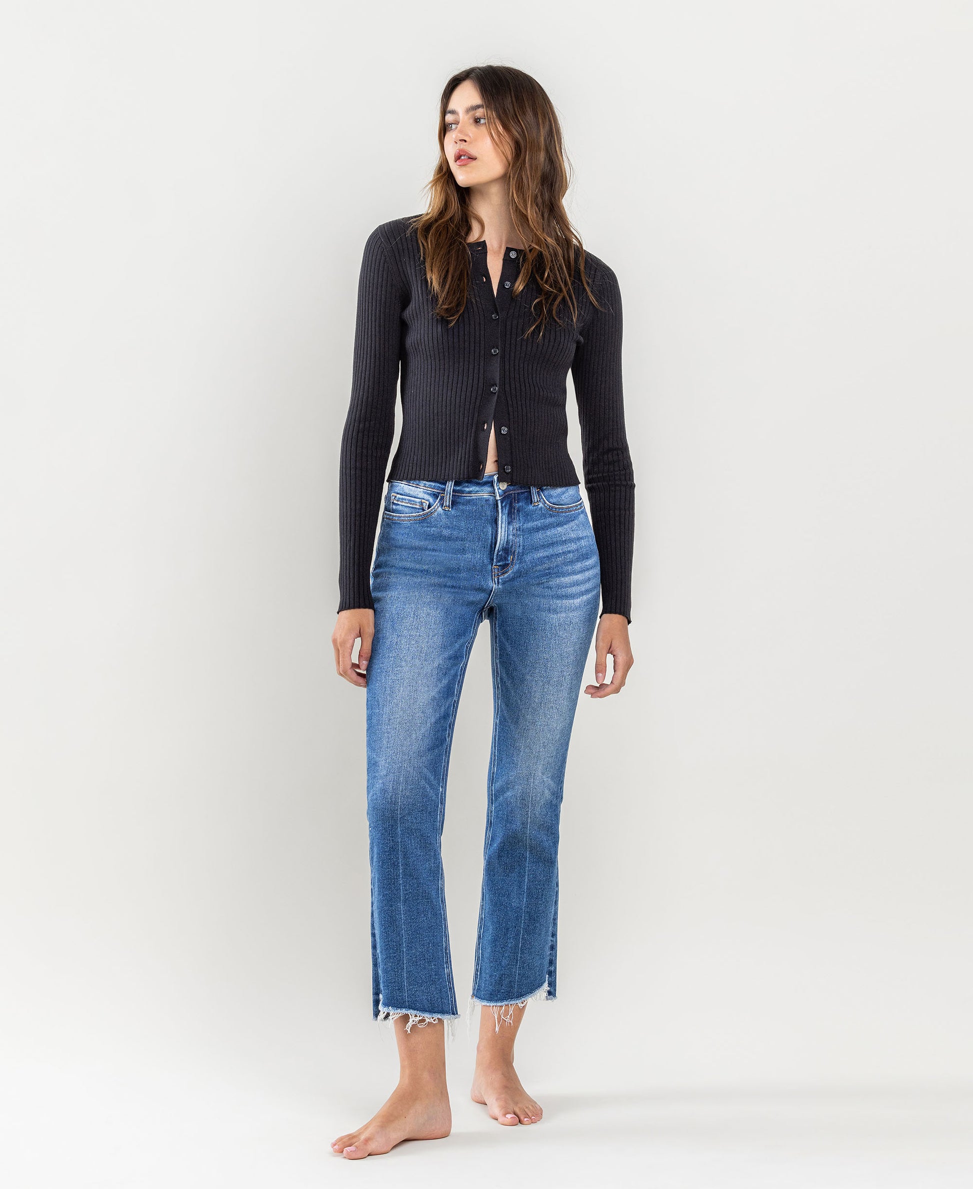 Front product images of Encouragingly - High Rise Kick Flare Jean