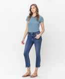 Right 45 degrees product image of Left 45 degrees product image of Glitz- High Rise Crop Slim Straight Jeans