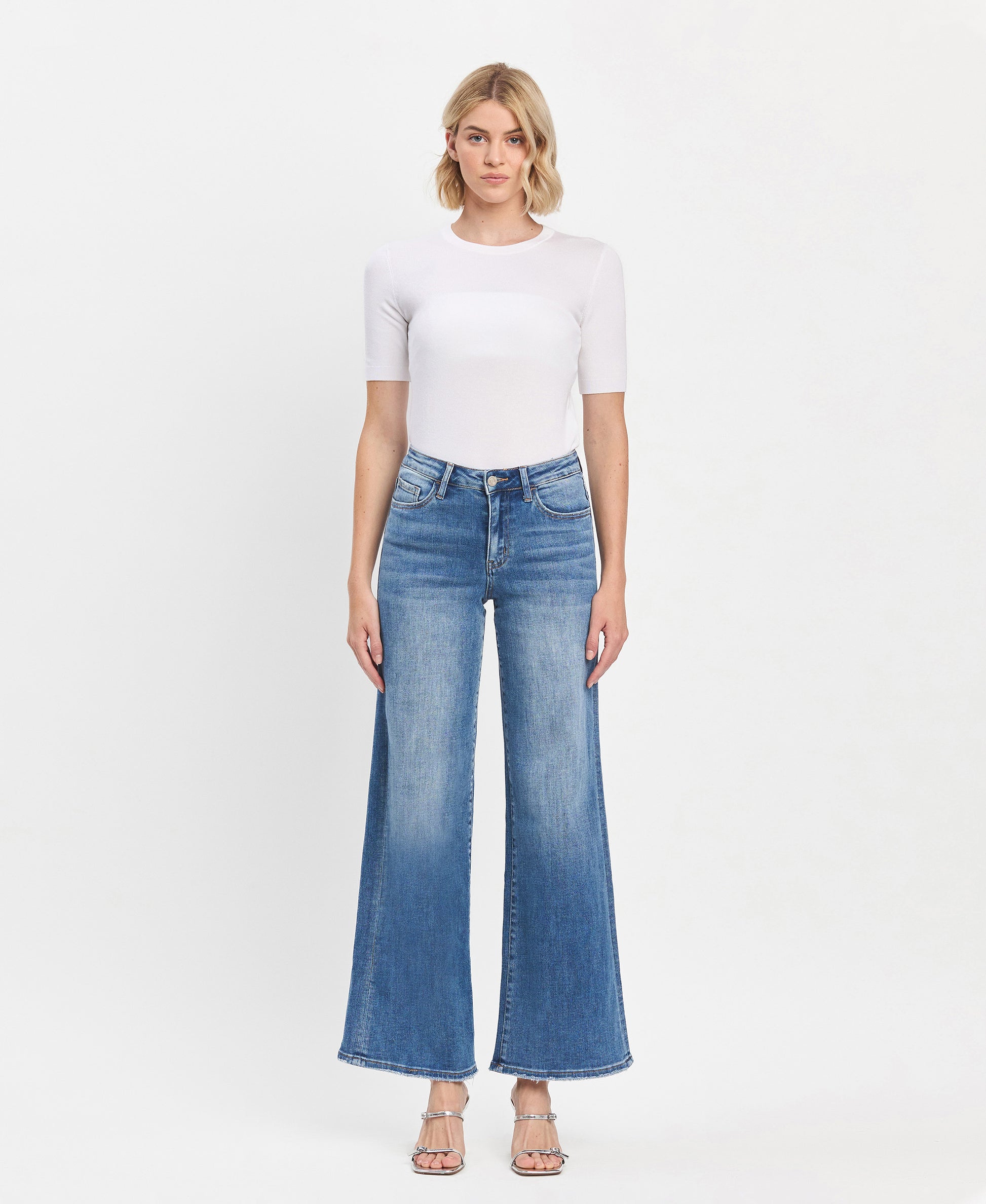 Front product images of Awe - High Rise Trouser Wide Leg Jeans