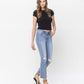 Right 45 degrees product image of Triumph - Mid Rise Kick Flare Denim Jeans