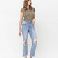 Right 45 degrees product image of Rich - 90's Super High Rise Distressed Straight Jeans