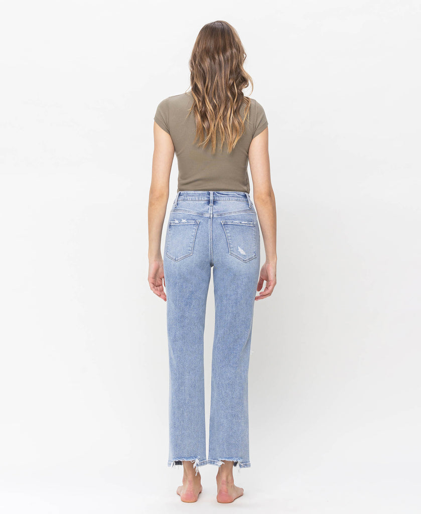 Back product images of Rich - 90's Super High Rise Distressed Straight Jeans