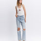 Front product images of Rich - 90's Super High Rise Distressed Straight Jeans