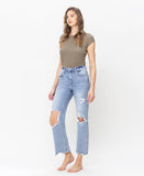 Left 45 degrees product image of Rich - 90's Super High Rise Distressed Straight Jeans