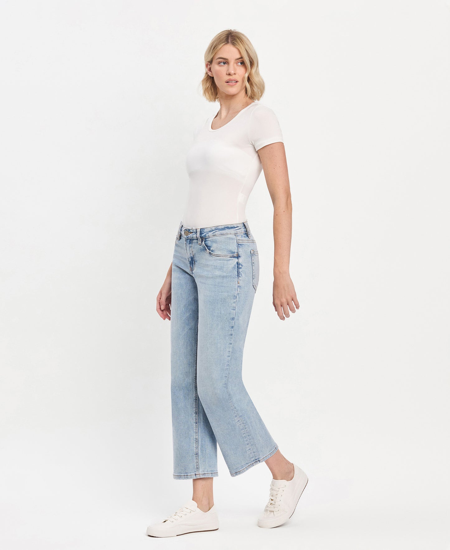 Left 45 degrees product image of Deference - Mid Rise Crop Dad Jeans