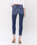 Back product images of Glistening - Mid Rise Raw Distressed Hem Crop Skinny Jeans