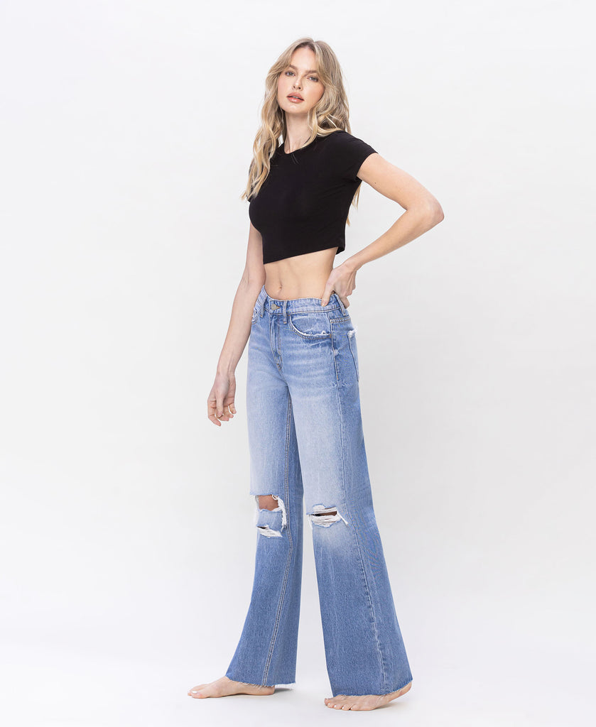 Left 45 degrees product image of Profuse - 90's Vintage High Rise Loose Fit Jeans
