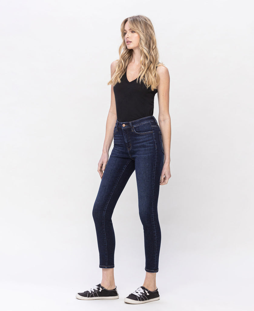 Left 45 degrees product image of Undisputed - High Rise Crop Skinny Jeans