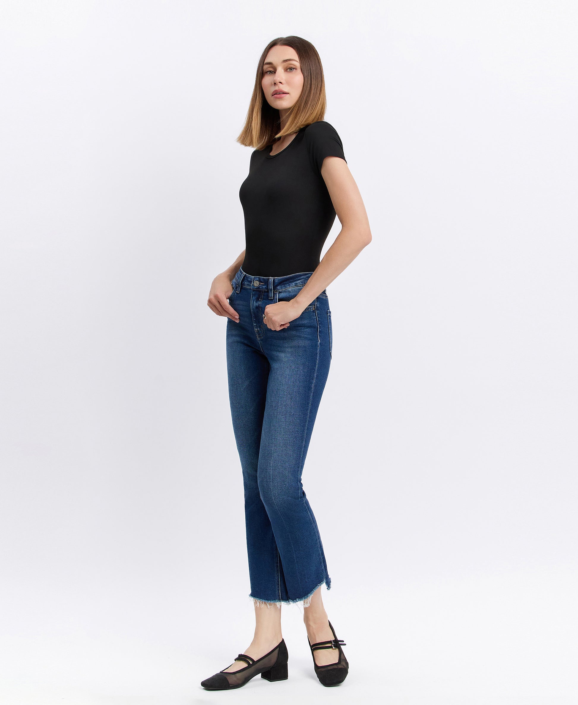 Left 45 degrees product image of Inspirational - High Rise Kick Flare Jeans