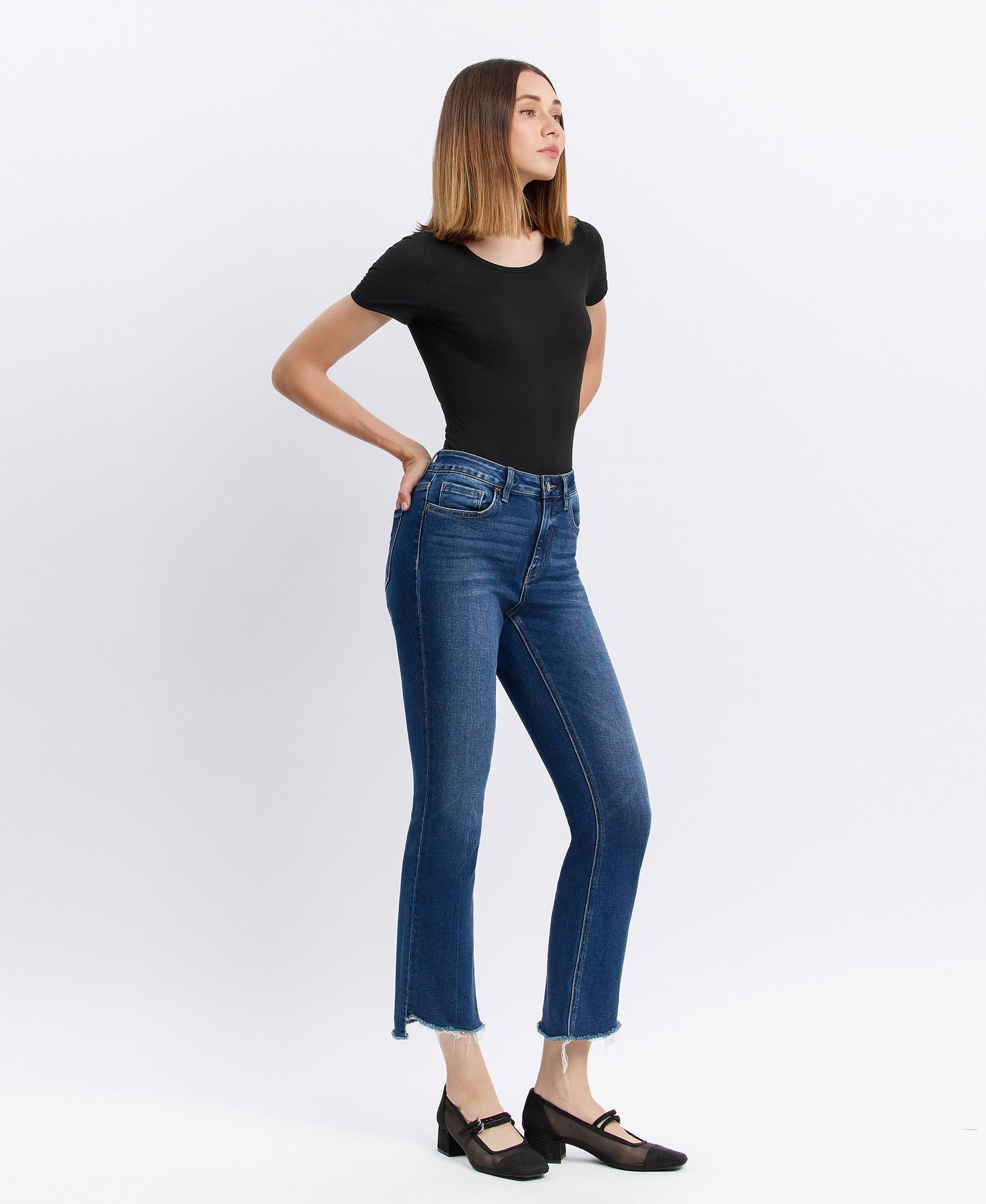 Right 45 degrees product image of Inspirational - High Rise Kick Flare Jeans