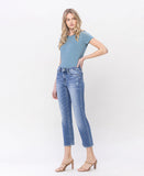 Left 45 degrees product image of Dawn - Mid Rise Crop Straight Jeans
