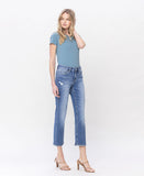 Right 45 degrees product image of Dawn - Mid Rise Crop Straight Jeans