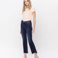 Left 45 degrees product image of Motivated - High Rise Step Raw Hem Crop Flare Jeans