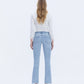 Back product images of Striving - High Rise Raw Step Hem Crop Flare Jeans