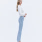 Right side product images of Striving - High Rise Raw Step Hem Crop Flare Jeans
