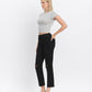 Left 45 degrees product image of Black - High Rise Straight Jeans W Raw Hem