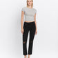 Front product images of Black - High Rise Straight Jeans W Raw Hem