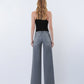 Back product images of Gray - Mid Rise Clean Cut Raw Hem Wide Leg Jeans