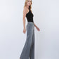 Right 45 degrees product image of Gray - Mid Rise Clean Cut Raw Hem Wide Leg Jeans