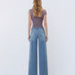 Back product images of Light - Mid Rise Clean Cut Raw Hem Wide Leg Jeans