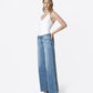 Left 45 degrees product image of Vouchsafe - Mid Rise Clean Cut Raw Hem Wide Leg Jeans